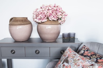 Konsola Drewniana z Szufladami Henshaw Laura Ashley Szara 110x35x79,5cm 10