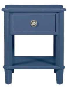 Stolik Nocny Drewniany Henshaw Laura Ashley Niebiesko-Szary 50x40x60cm