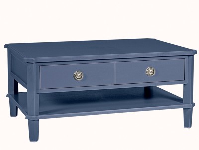 Stolik Kawowy Drewniany Henshaw Laura Ashley Niebiesko-Szarym 100x70x46cm 3