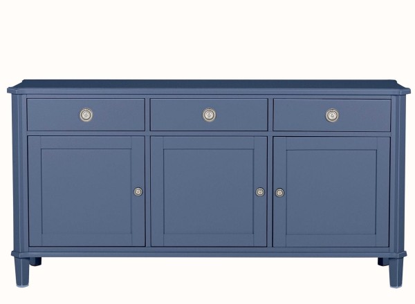 Komoda Drewniana z Szufladami Henshaw Laura Ashley Niebiesko-Szara II 158x47x80cm