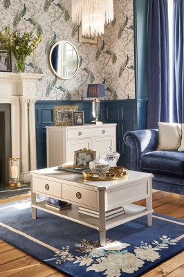 Luksusowy Stolik Kawowy Drewniany Henshaw Laura Ashley Szary 100x70x46cm 6