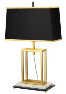 Lampa Stołowa Atlanta Mosiądz, Marmur, Czerń Wys. 45x20x74cm