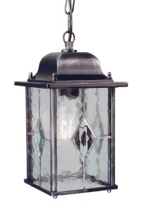 Lampa Zewnętrzna, Wisząca Wexler Srebrno-Czarna 16x34cm