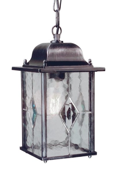 Lampa Zewnętrzna, Wisząca Wexler Srebrno-Czarna 16x34cm