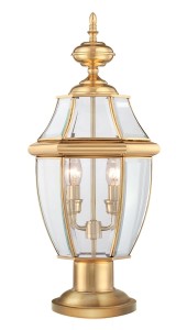 Lampa Zewnętrzna, Stojąca ArtDeco Mosiądz 26,5x57cm