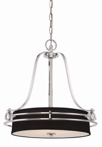 Lampa Sufitowa, Wisząca Manhattan Chrom, Czerń 58x58x61cm
