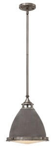 Lampa Sufitowa, Wisząca Manhattan M Cynk, Srebro 32x32x35cm