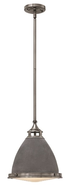 Lampa Sufitowa, Wisząca Manhattan M Cynk, Srebro 32x32x35cm