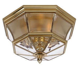 Plafon ArtDeco Mosiądz 39x39x20cm