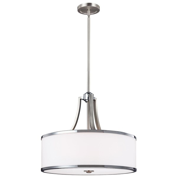Lampa Sufitowa, Wisząca Sparkle, Chrom, Biały śr.47x51-189cm