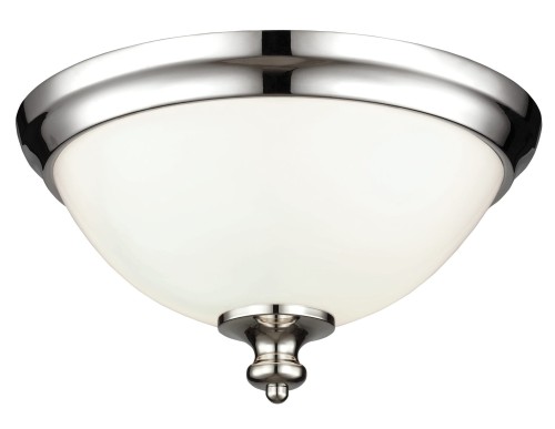 Plafon Globe w kolorze niklu i białym, o wymiarach 33x33x17 cm. Ma półkulisty kształt z białym kloszem i metalowym wykończeniem. Umieszczony jest na centralnej podstawie, idealny do oświetlenia wnętrz.