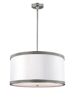 Lampa Sufitowa, Wisząca Lecce M, Nikiel, 50,8x26,3cm