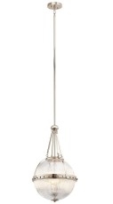 Lampa Wisząca, Sufitowa Asteria Nikiel 38,4x67,4cm