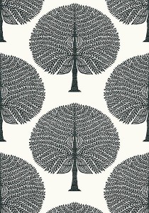 Tapeta Thibaut MULBERRY TREE Czerń, Biel