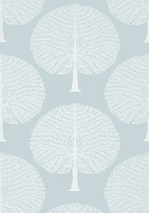 Tapeta Thibaut MULBERRY TREE Błękit, Biel