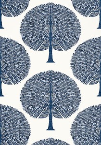 Tapeta Thibaut MULBERRY TREE Granat, Biel