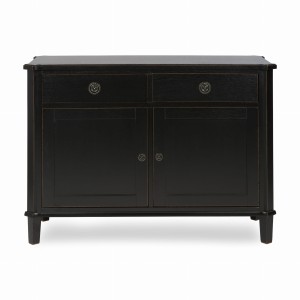 Komoda Drewniana z Szufladami Henshaw Laura Ashley Czarna 110x47x80cm