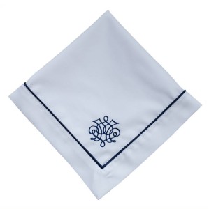 Serwetka Navy i Haftem Ornament