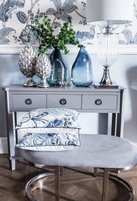 Konsola Drewniana z Szufladami Henshaw Laura Ashley Szara 110x35x79,5cm 13