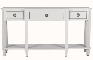 Konsola Drewniana z Szufladami Henshaw Laura Ashley Jasnoszara 160x38x85cm