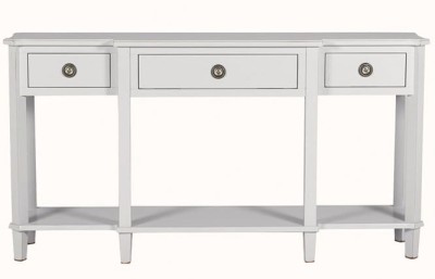 Konsola Drewniana z Szufladami Henshaw Laura Ashley Jasnoszara 160x38x85cm 2