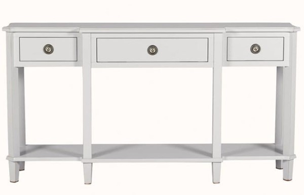 Konsola Drewniana z Szufladami Henshaw Laura Ashley Jasnoszara 160x38x85cm