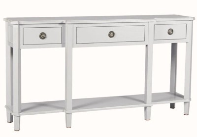 Konsola Drewniana z Szufladami Henshaw Laura Ashley Jasnoszara 160x38x85cm 3