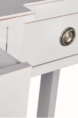 Konsola Drewniana z Szufladami Henshaw Laura Ashley Jasnoszara 160x38x85cm 4