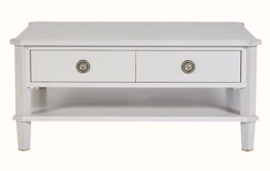 Elegancki Stolik Kawowy Dębowy Henshaw Laura Ashley Jasnoszary 100x70x46cm