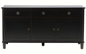 Komoda Drewniana z Szufladami Henshaw Laura Ashley Czarna II 158x47x80cm