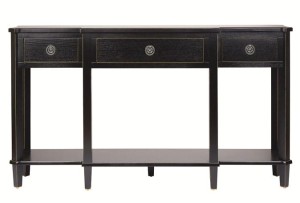 Konsola Drewniana z Szufladami Henshaw Laura Ashley Czarna  160x38x85cm