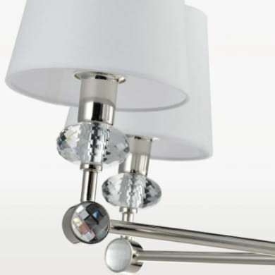 Lampa Sufitowa, Wisząca Melody Nikiel, Kryształ 67x67x44cm 3