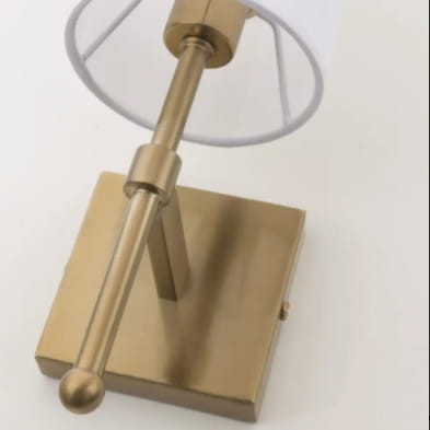 Minimalistyczny Kinkiet Radiso z Mosiądzu z Białym Abażurem 12x17x37cm 6
