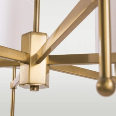 Elegancka Lampa Sufitowa Radiso Mosiądz z Białymi Abażurami 70x70x39cm 5