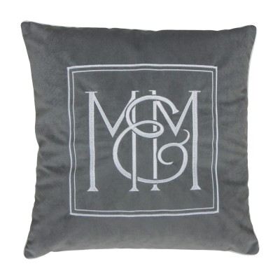 Poduszka Haftowana Dekoracyjna Velvet Monogram - Różne Kolory Tkanin 4