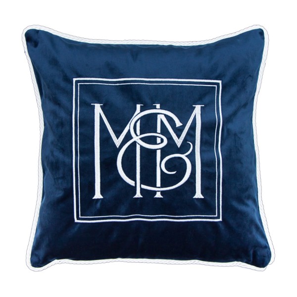 Poduszka Haftowana Dekoracyjna Velvet Monogram - Różne Kolory Tkanin