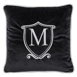 Poduszka Haftowana Dekoracyjna Monogram Herb - Różne Kolory Tkanin