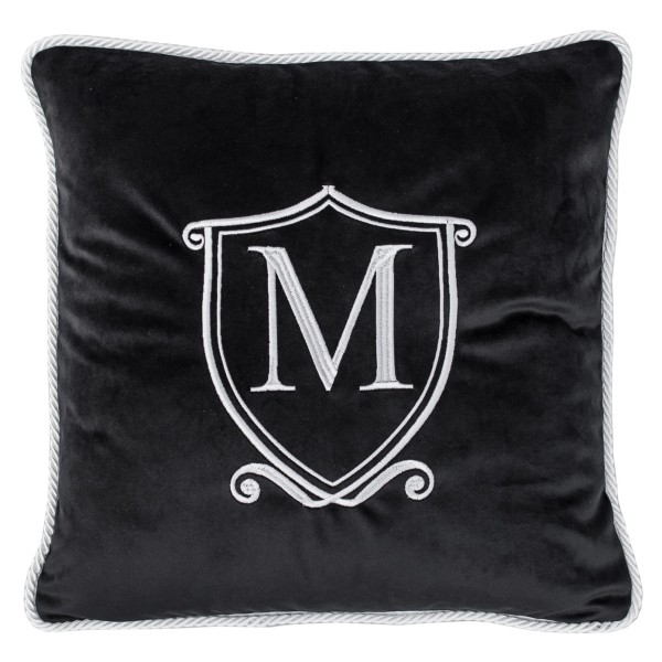 Poduszka Haftowana Dekoracyjna Monogram Herb - Różne Kolory Tkanin