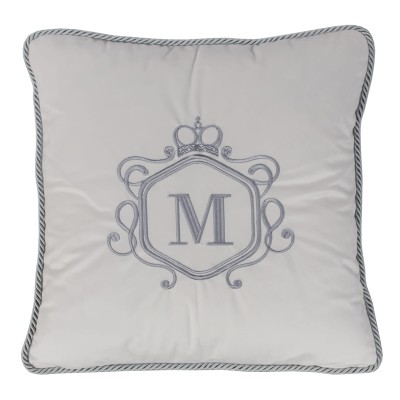 Poduszka Haftowana Dekoracyjna Monogram - Różne Kolory Tkanin 2