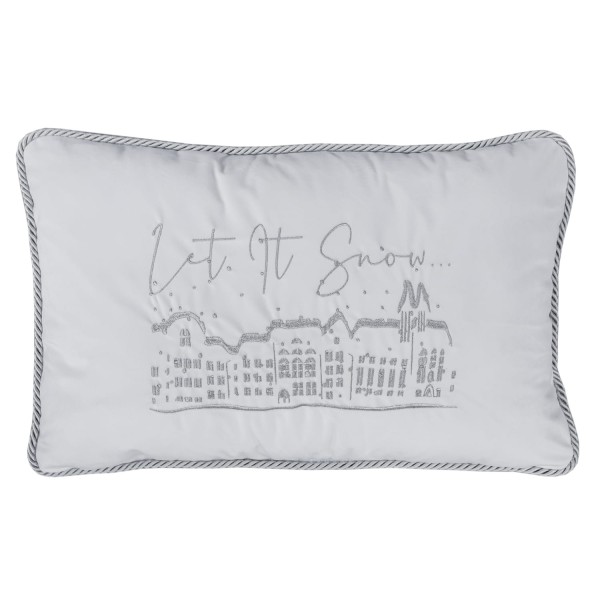 Poduszka Haftowana Dekoracyjna Let it Snow - Różne Kolory Tkanin