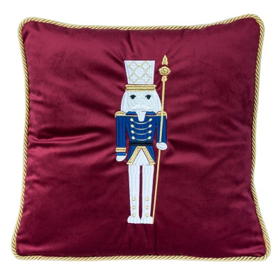 Poduszka Haftowana Dekoracyjna Dziadek do Orzechów - Różne Kolory Tkanin 2