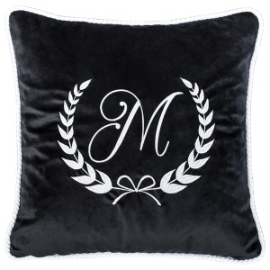 Poduszka Haftowana Dekoracyjna Monogram Herb - Różne Kolory Tkanin