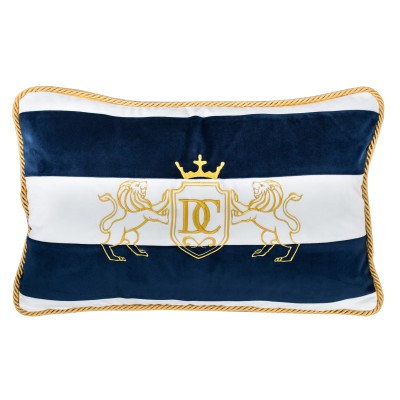 Poduszka Haftowana Dekoracyjna w Pasy Lions - Różne Kolory Tkanin 2