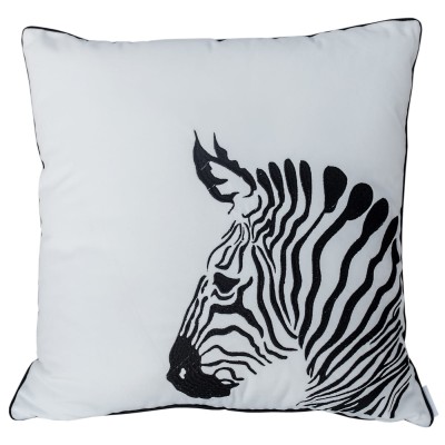 Poduszka Haftowana Dekoracyjna Safari Zebra - Różne Kolory Tkanin 2