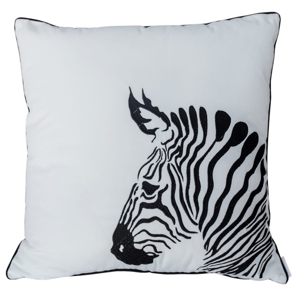 Poduszka Haftowana Dekoracyjna Safari Zebra - Różne Kolory Tkanin