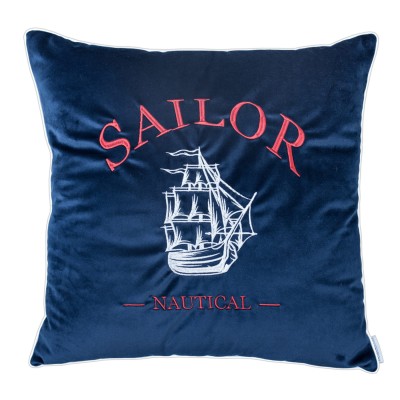 Poduszka Haftowana Dekoracyjna Velvet Sailor - Różne Kolory Tkanin 2