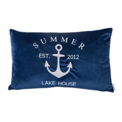 Poduszka Haftowana Dekoracyjna Velvet Lake House - Różne Kolory Tkanin 2