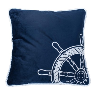 Poduszka Haftowana Dekoracyjna Velvet Marine - Różne Kolory Tkanin 2
