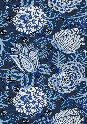 Tapeta Thibaut Mitford Granat, Biel 2
