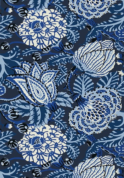 Tapeta Thibaut Mitford Granat, Biel